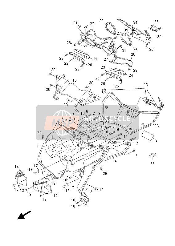 Yamaha YP125RA 2013 Scudo per le gambe per un 2013 Yamaha YP125RA